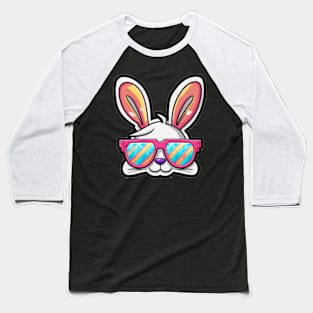 bunny face with sunglasses easter day Baseball T-Shirt